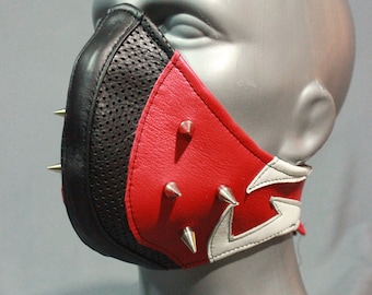 Black and Red Half Mask