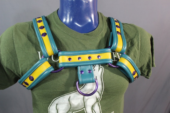 Two tone Bulldog Harness With Custom Colored Hardware Etsy