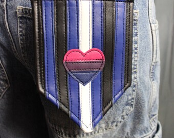 Bisexual Leather Pride Pocket Flag