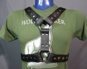 Classic Black Extended X Harness, Soft Leather Strapping