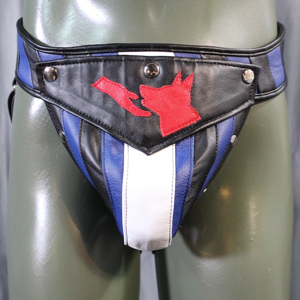 Our 'Pup' and 'Handler' Leather Jock with interchangeable codpiece