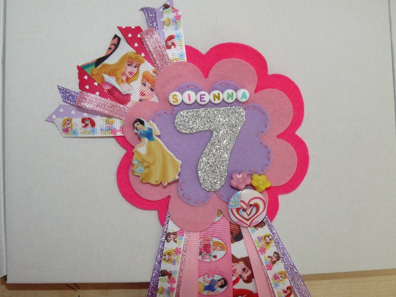 Luxury Badge Rosette Snow White Fairest of them all for Birthday Anniversary Valentines Personalised Custom make