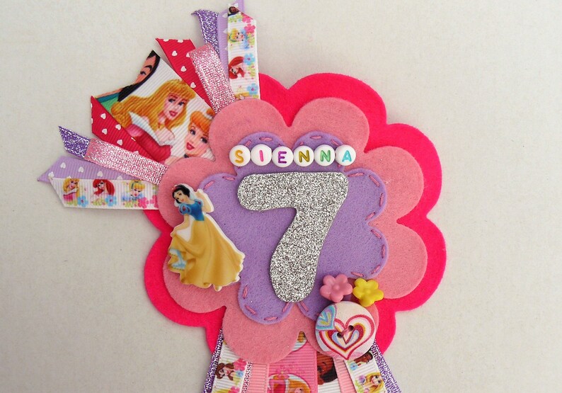Luxury Badge Rosette Snow White Fairest of them all for Birthday Anniversary Valentines Personalised Custom make