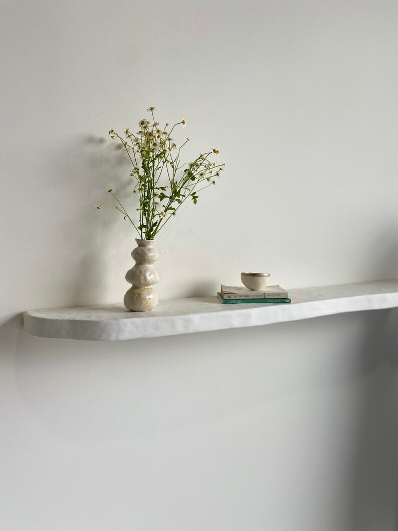 The Pippa White Plaster Floating Shelf Etsy