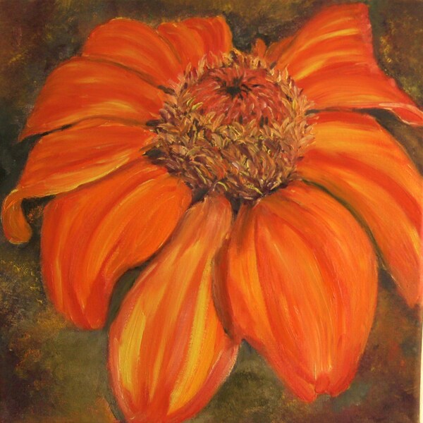 Calendula Painting, Oil painting, Calendula Wall decor, Home decor, Flower ART, orange flower, Floral art, Gift ideas,  Nature art, Fine art