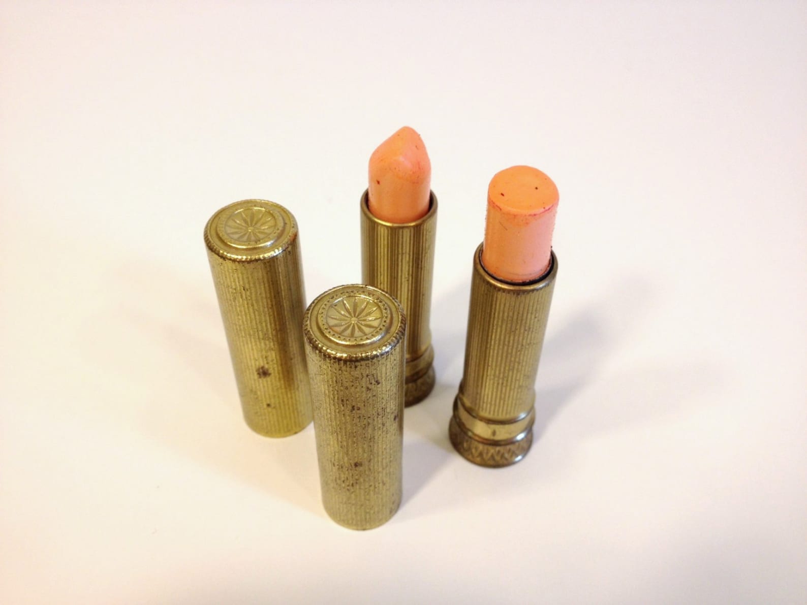 2 Antique Max Factor Metal Lipstick Tubes 50s Etsy