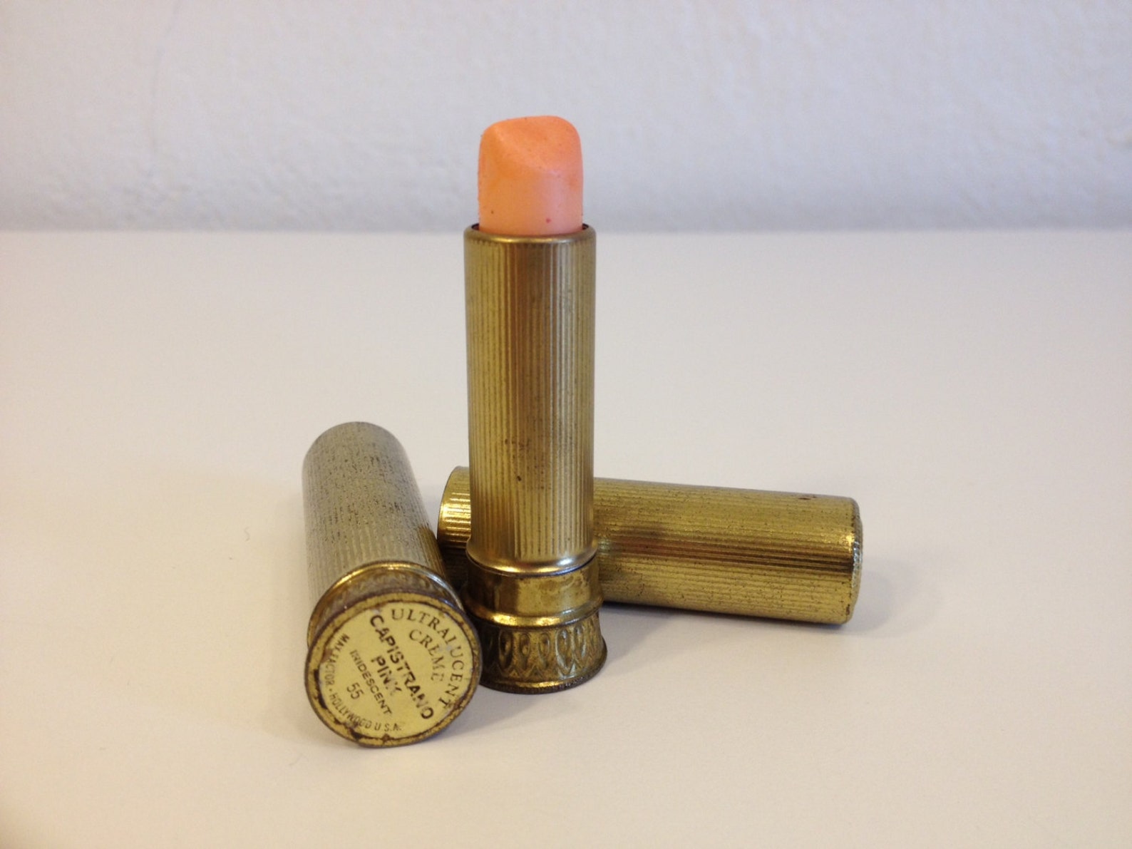 2 Antique Max Factor Metal Lipstick Tubes 50s Etsy