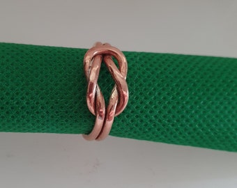 Chunky copper Celtic knot love ring, square knot, thumb, finger ring knuckle, midi  made to order,