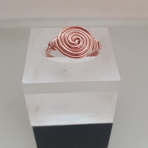Twisted Copper Spiral Ring: Solid Stacker Ring
