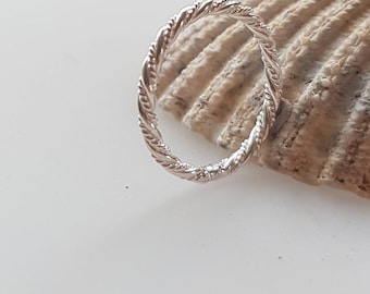Bague empilable torsadée en argent sterling : anneau en argent 925