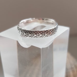 Bague serpent en argent sterling, bague à motifs peau de serpent écailles de dragon lézard pouce articulation du doigt dames homme unisexe pouce anneau