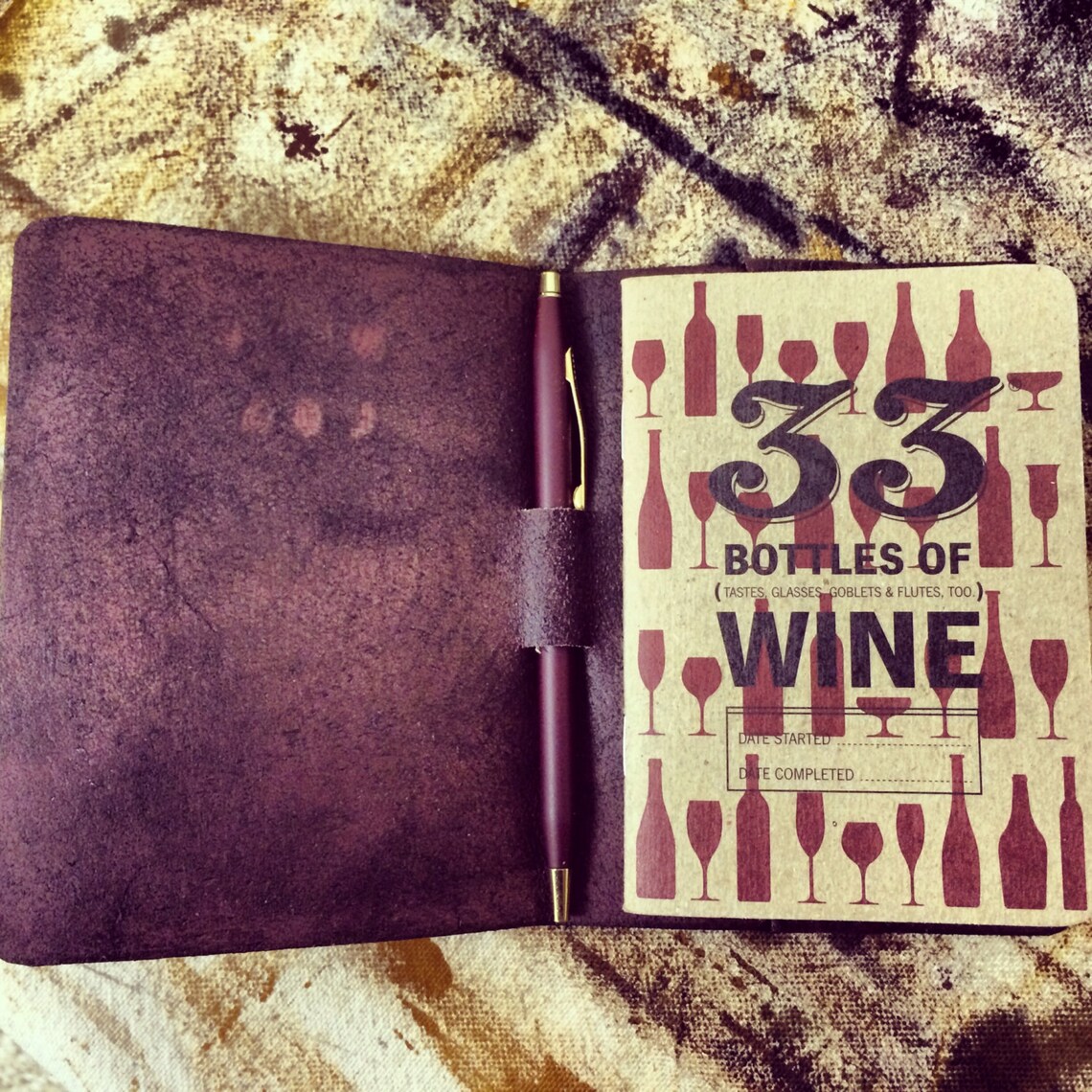 Handmade Leather Wine Journalcustomized With Initials Etsy
