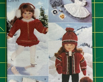 Vintage 1996 Vogue 9579 pattern UNCUT Doll Clothes for 18” Dolls