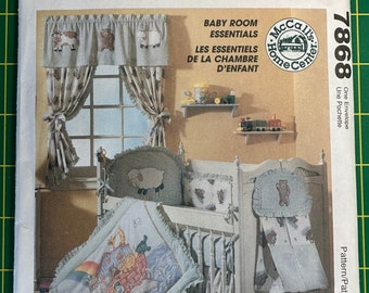 Vintage 1995 McCalls 7868 pattern UNCUT Baby Room Essentials Pattern