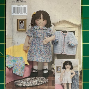 Vintage 2002 Butterick 3490 UNCUT 18 Doll and Clothes Pattern image 1