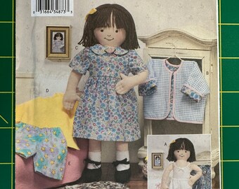 Vintage 2002 Butterick 3490 UNCUT 18” Doll and Clothes Pattern