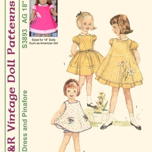 KRVP-3893DD, 18"  Vintage 1950's Dress PATTERN, Digital Download