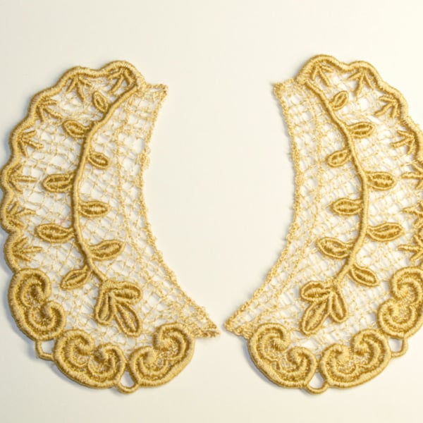 Doll Lace Collar #CR13 ANTIQUE GOLD