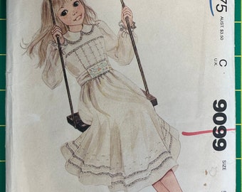 Vintage 1984 McCalls 9099 pattern UNCUT Enchanted Forest Child’s Dress Pattern. Size 5