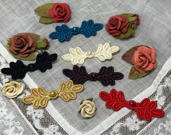 Doll Frog Closures: SMALL (45mm) Cool Colors, Set of 2