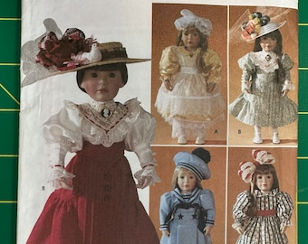 Vintage 1997 Simplicity 7998 pattern UNCUT Doll Clothes for 18” Dolls