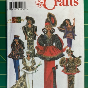 Vintage 1997 McCalls 7959 UNCUT 11 1/2” Fashion Dolls Clothes Pattern
