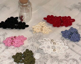 Doll Double Frog Closures: X-SMALL (35mm) Cool Colors, Set of 2