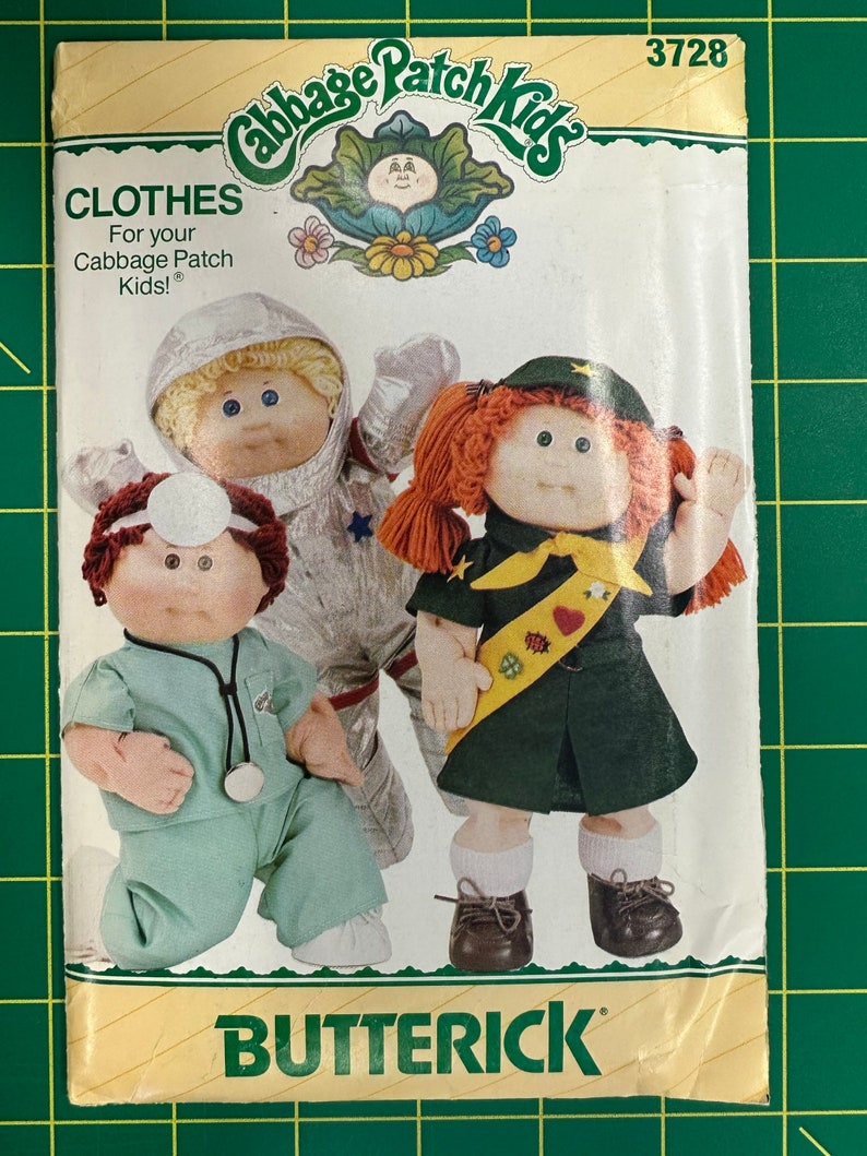 Vintage 1986 Butterick 3728 pattern. Cabbage Patch Kids Clothes image 1