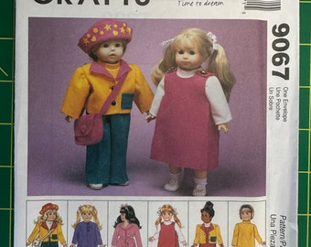 Vintage 1997 McCalls 9067 UNCUT 18” Doll Clothes Pattern