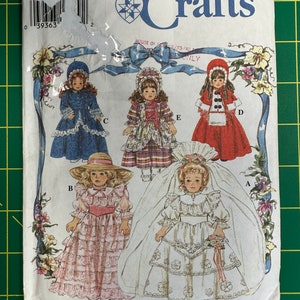 Vintage 1993 Simplicity 8766 Pattern UNCUT Doll Clothes for 18 Dolls image 1