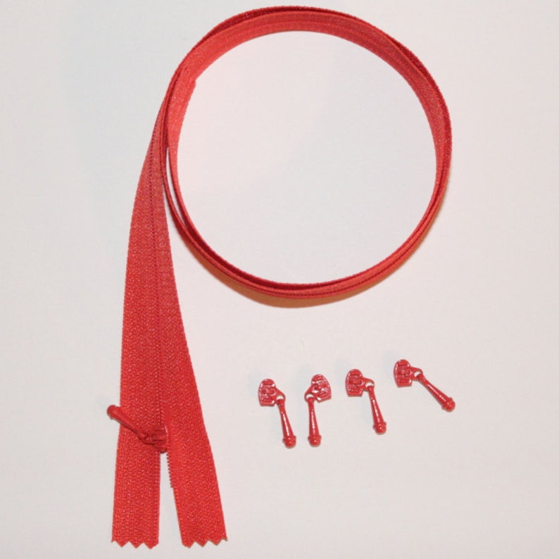 WORLDS SMALLEST ZIPPER in Red 820. 2mm Across. Kit for Doll Etsy