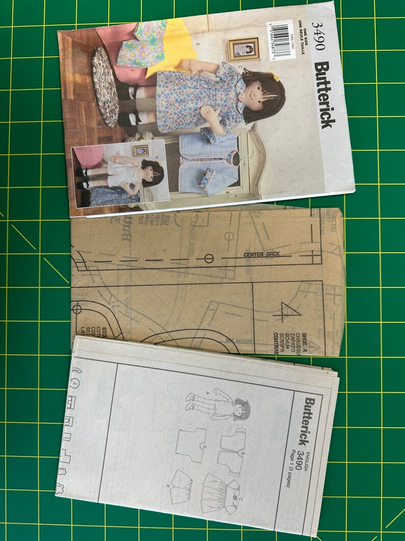 Vintage 2002 Butterick 3490 UNCUT 18 Doll and Clothes Pattern image 3