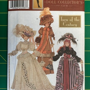 Vintage 2000 McCalls 9522 ONGESNEDEN 11 1/2 Fashion Doll Historisch kledingpatroon afbeelding 1