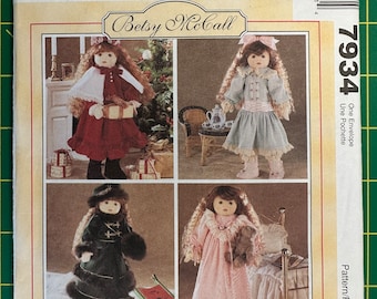 Vintage 1995 McCalls 7934 UNCUT 18” Doll Clothes Pattern