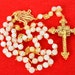 precious rosaries gold plated brass 18k filigree and pearl balls (XIX century),wedding present ,