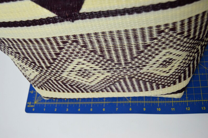 Plastic braided basket bag large handbag handmade bag Etsy