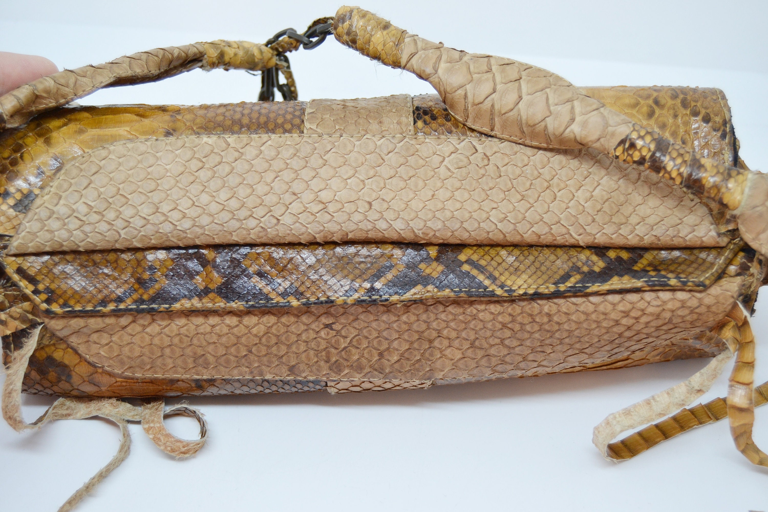 Vintage Craft Snake Bag, Leather Bag, Handmade Bag, Rare Bag