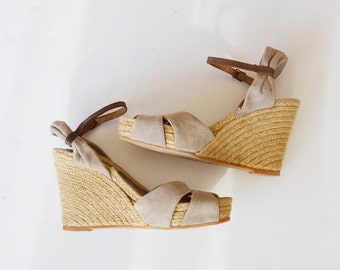 espadrilles with high heels, high espadrilles, platform espadrilles, espadrilles from Spain, alpargas size 38,alpargas,sandals from alpargas