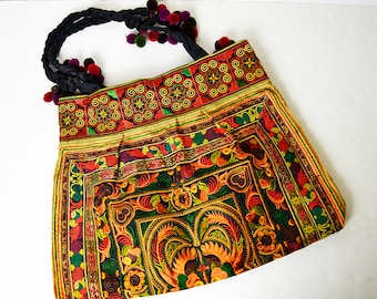 Embroidered Banjara Bag: Vintage Tribal Boho Clutch