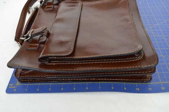 leather messenger bag, brown leather bag, vintage… - image 3