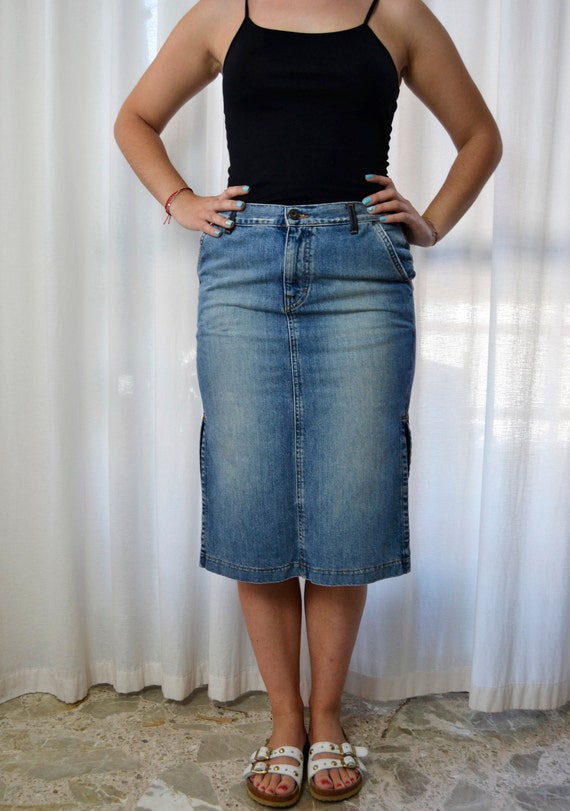 vintage guess jean skirt