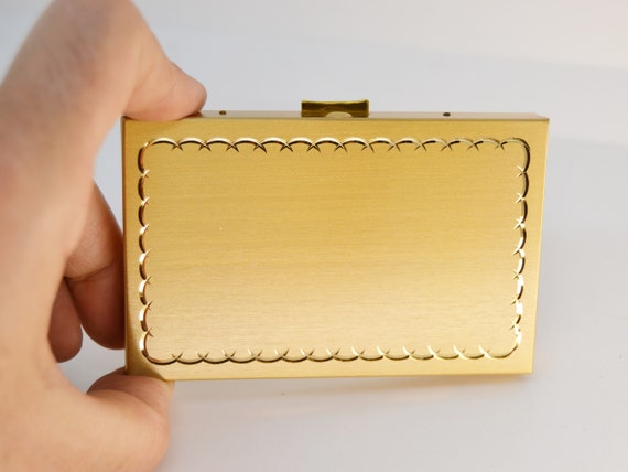 gold cigarette case vintage Antique French Box w/ Diamonds, Jadeite & Lapis Its Made in Germany and a handmade brand quality product 1950's Gold Cigarette Case Elgin