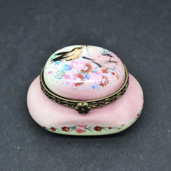 Mini Porzellan Box, Vintage Pillbox, Porzellan Pillbox, Sammel Pillenbox, Ring Cove, Frauen Geschenk, Frauen Geschenk, Retro Pillbox