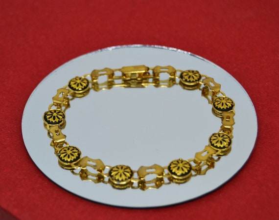Damascene Bracelet, 24K Gold Damascene Bracelets.… - image 1