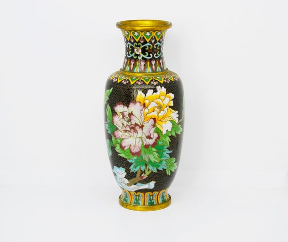 中国陶磁器 元染 陶器 花瓶 花柄 中国陶磁器 元染 陶器 花瓶 花柄 中国？花瓶 花模様