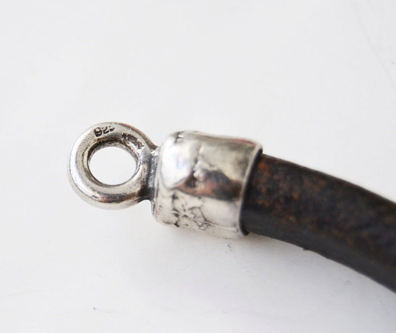 31 gr grift for men,raw sterling silver,PLATADEPALO leather bracelet and silver PULS Silver Brown Weight