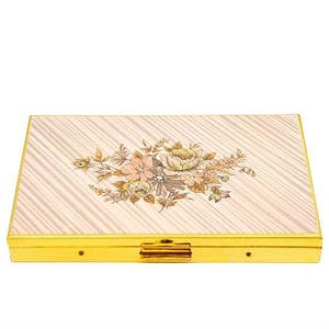 pitillera vintage nuevo,titular de la caja de cigarros,Caja de cigarrillos de tono dorado vintage, caja de cigarrillos