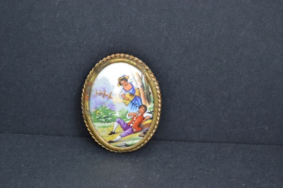 antique porcelaine brooch Limoges france, antique… - image 3