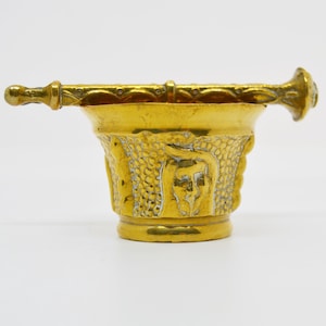 Kleiner Vintage Messing Mörser mit Stößel: Apotheker Dekor