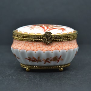 pastillero de porcelana,caja de porcelana de colección,Vintage porselein, Snuisterijdoosje, Caja de píldoras, Pintado a mano